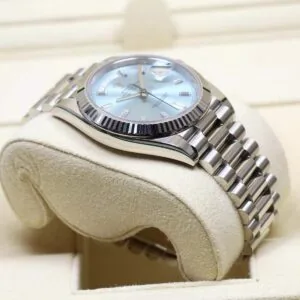 RLX Day-Date "President" 40mm Platinum Ice Blue Baguette Dial - 228236