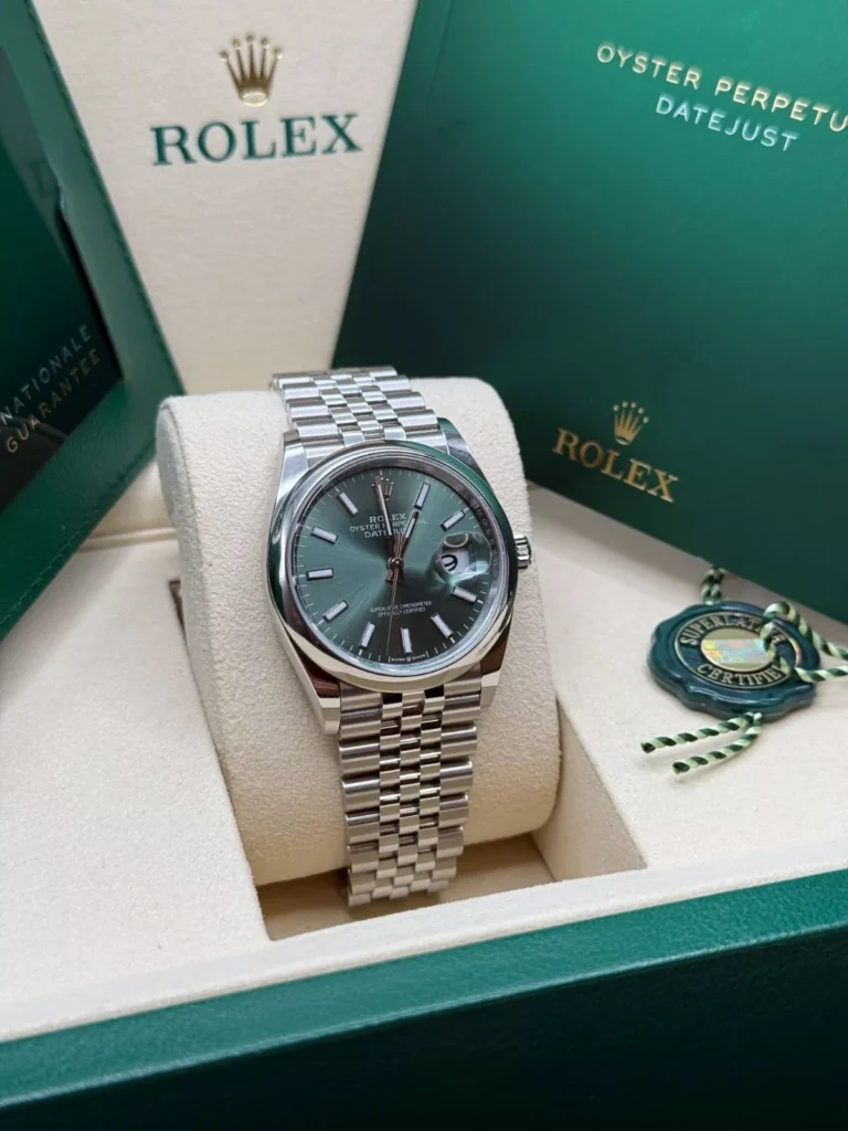 RLX Datejust 36mm 126200 Mint Green Dial Stainless Steel Oyster Bracelet Watch