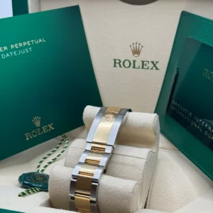 RLX Datejust 41mm Two-Tone Yellow Gold Fluted Bezel Champagne Diamond Dial Oyster - 126333