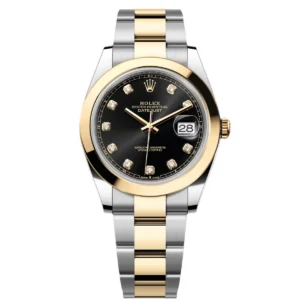 RLX Datejust 41mm 126303 Black Diamond Oyster Steel and Yellow Gold Mens Watch
