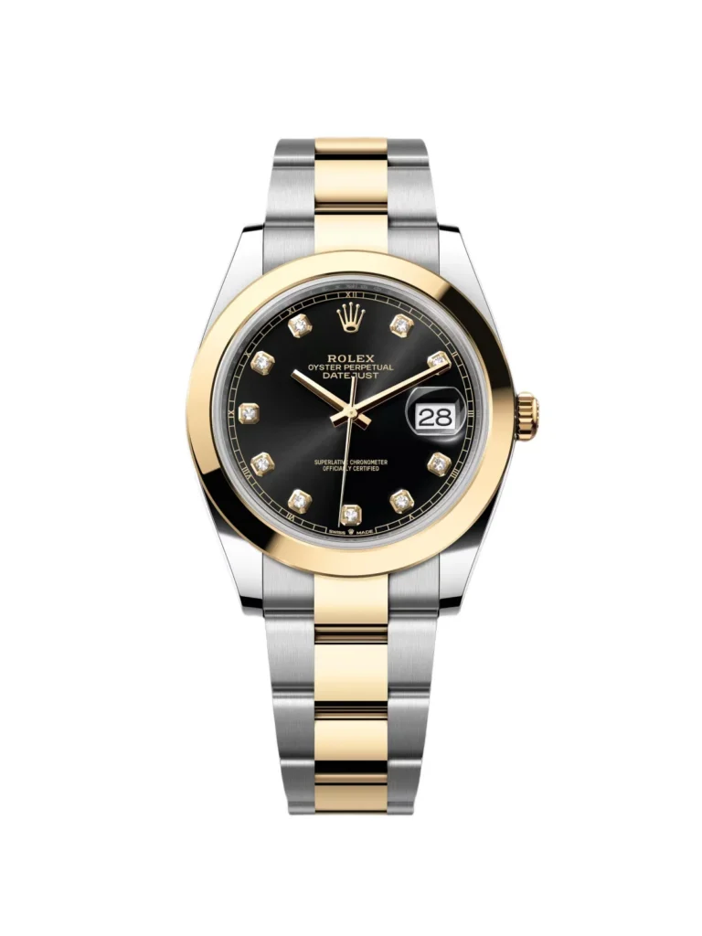RLX Datejust 41mm 126303 Black Diamond Oyster Steel and Yellow Gold Mens Watch