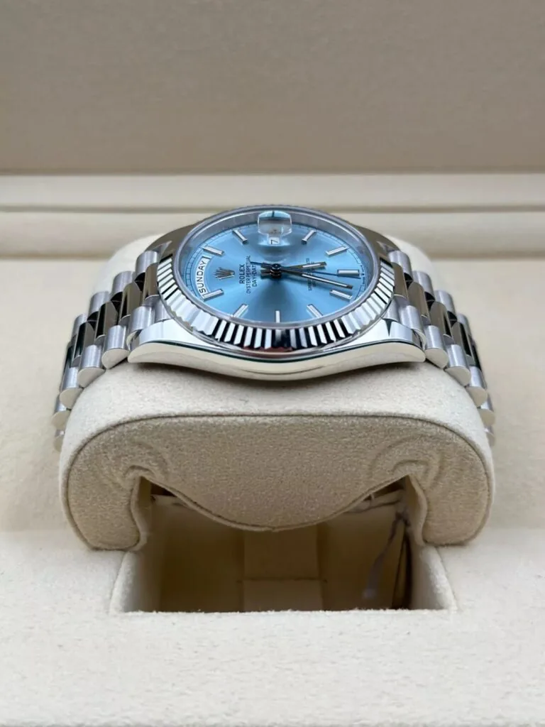 RLX Day-Date "President" 40mm Platinum Ice Blue Index Dial - 228236