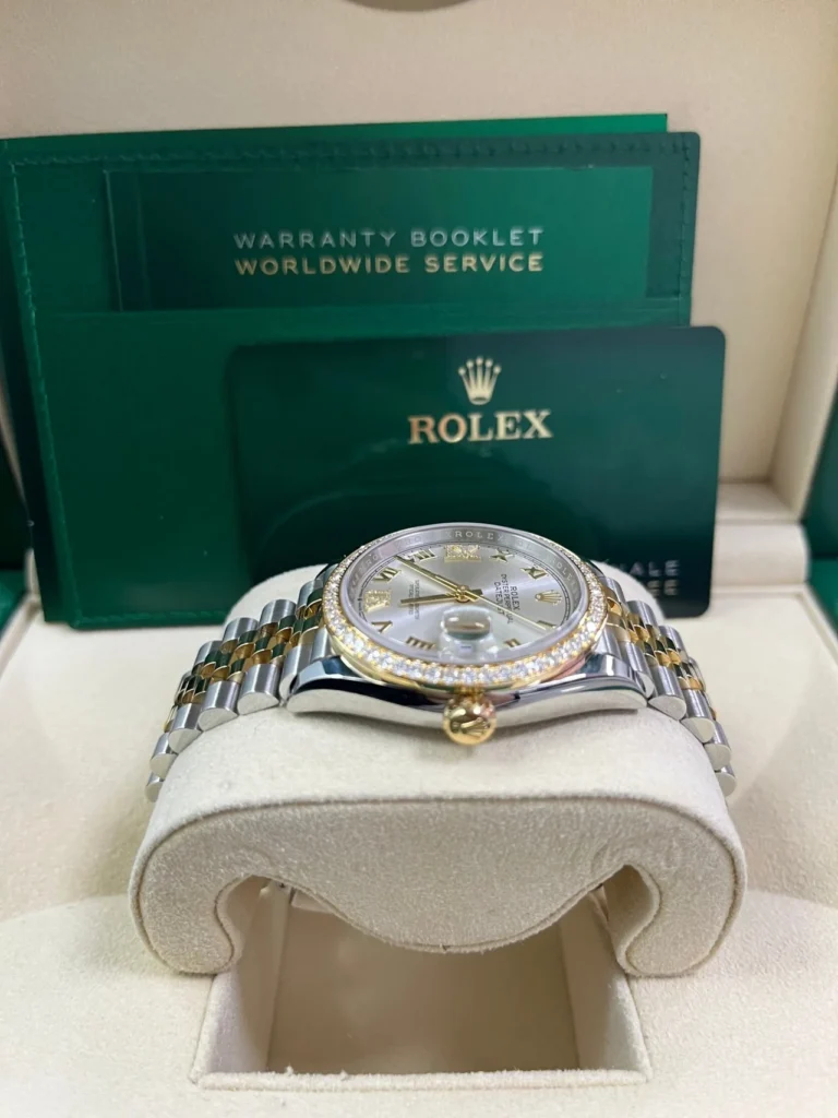 RLX Datejust 36mm 126283 Silver Dial Diamond Bezel Jubilee Bracelet Watch