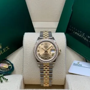 RLX Lady-Datejust 31mm 279383RBR Champagne Roman Dial Yellow Rolesor Oyster Bracelet