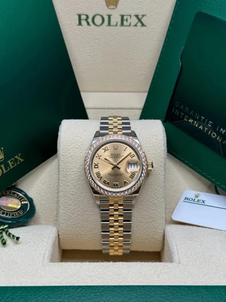 RLX Lady-Datejust 31mm 279383RBR Champagne Roman Dial Yellow Rolesor Oyster Bracelet