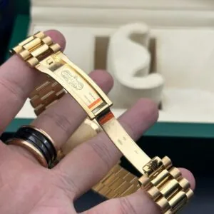 RLX Day-Date 40mm Champagne Dial and Diamond Bezel Yellow Gold President Bracelet 228348RBR-0003