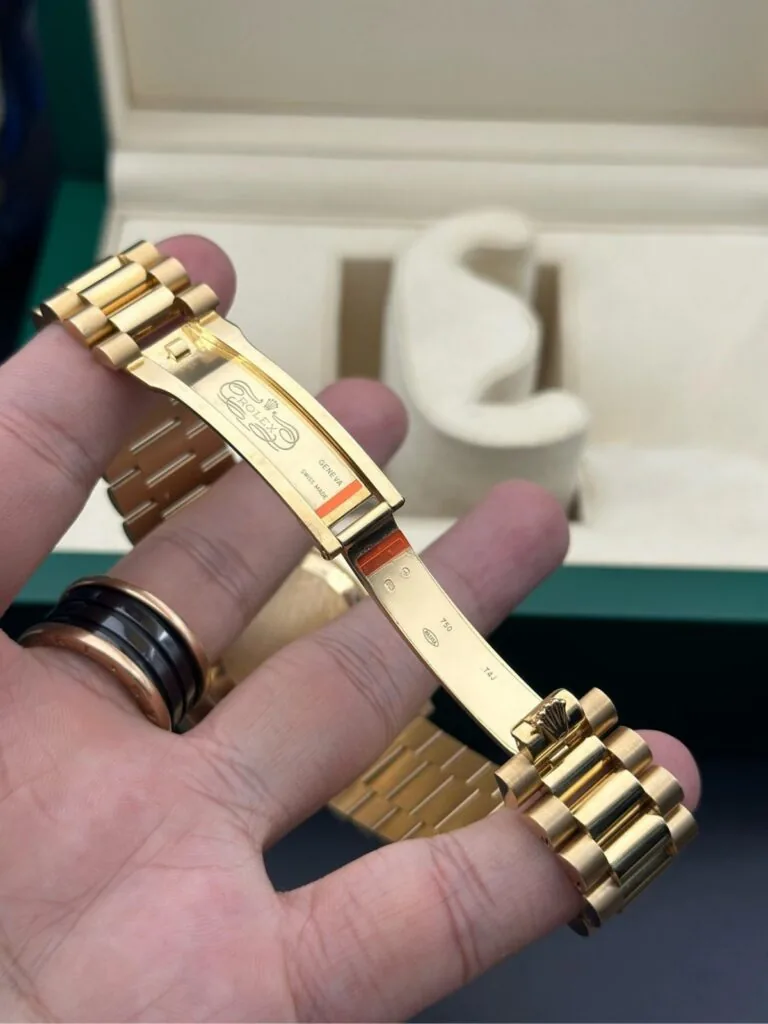 RLX Day-Date 40mm Champagne Dial and Diamond Bezel Yellow Gold President Bracelet 228348RBR-0003
