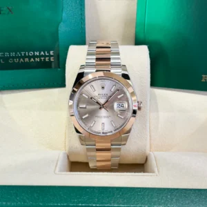RLX Datejust 41mm 126301 Sundust Index Oyster Steel and Everose Gold Watch