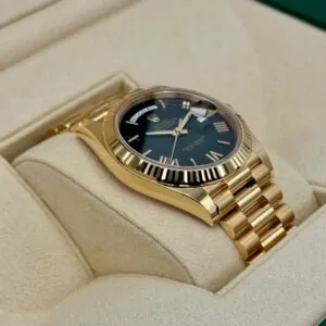 RLX Yellow Gold President Day Date 40mm Green Roman Ombre Dial - 228238
