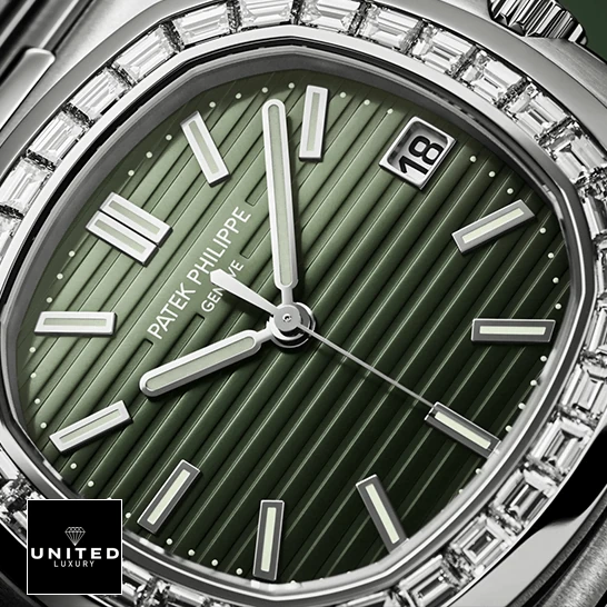Patek Philippe Diamond Bezel Green Dial Replica front view