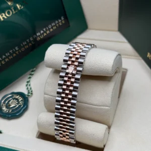 RLX Datejust m278381-0023/0024 Rose Diamond 31mm Dial Diamond-Set Bezel and Oyster Bracelet Watch