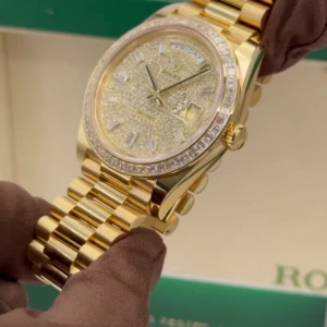 RLX Day-Date 40mm 228398TBR-0036 Diamond Paved Dial President Watch