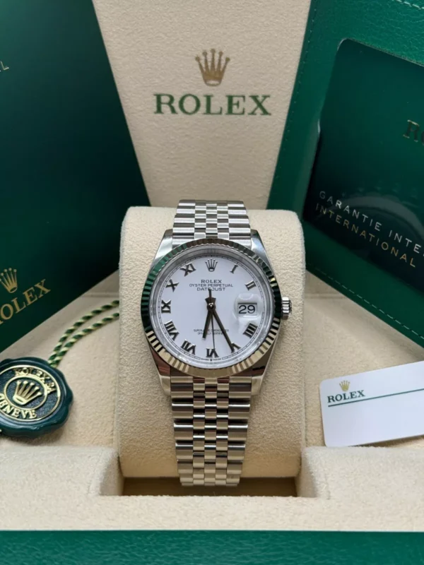 RLX Datejust 41mm 126334 White Roman Oyster Stainless Steel Mens Watch