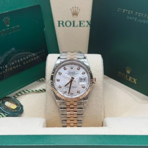 RLX Datejust 36mm 126231 Silver Fluted Motif Dial Oystersteel and Everose gold Bracelet