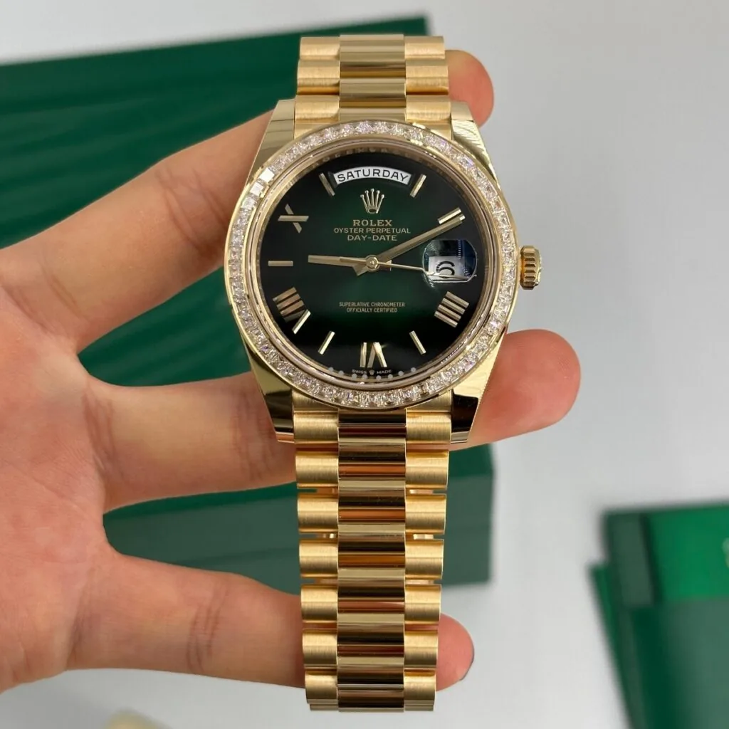 RLX Day-Date 40mm 228398TBR-0042 Green Ombré Dial President Watch