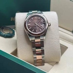 RLX Lady-Datejust 31mm 279161 Chocolate Stick Dial, Two Tone Stainless Steel & 18K Rose Gold Oyster Bracelet Women's Watch