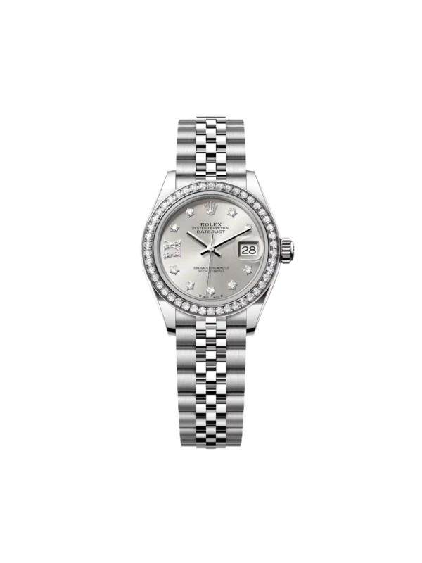 RLX Lady-Datejust 31mm 279384RBR Silver Diamond Dial & Diamond Bezel, Stainless Steel Jubilee Bracelet Women's Watch