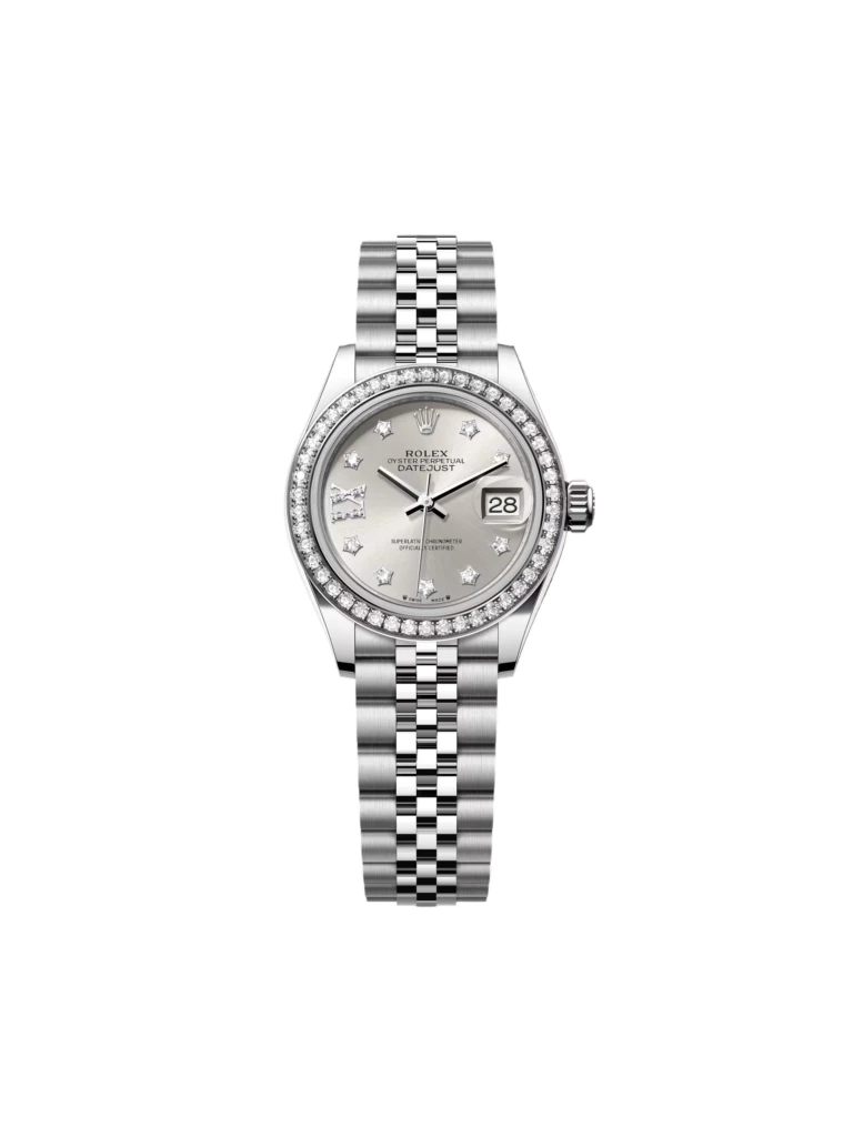 RLX Lady-Datejust 31mm 279384RBR Silver Diamond Dial & Diamond Bezel, Stainless Steel Jubilee Bracelet Women's Watch
