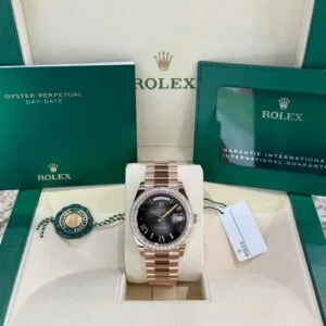 RLX Day-Date 40mm Slate Ombré Dial and Diamond Bezel 228345rbr-0025