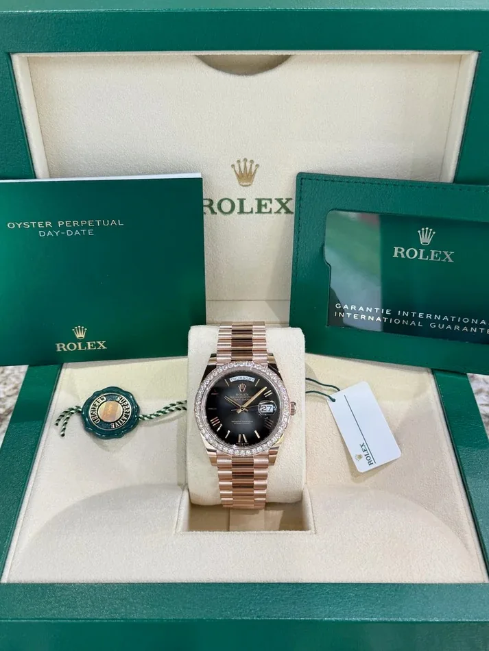 RLX Day-Date 40mm Slate Ombré Dial and Diamond Bezel 228345rbr-0025