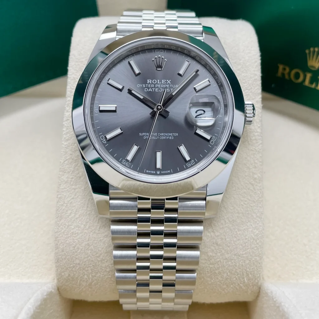 RLX Datejust 41mm 126300 Slate Index Jubilee Stainless Steel Watch