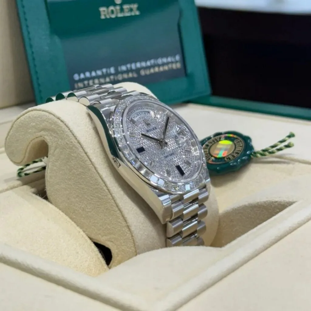 RLX Day-Date 40mm 228396TBR-0021 Diamonds Sapphires Dial