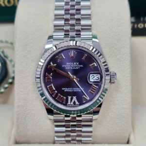 RLX Datejust m278274-0025/0026 Aubergine 31mm Dial Oyster Watch