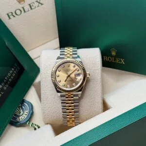 RLX Lady-Datejust 31mm 279173 Champagne Diamond Dial Oyster Bracelet