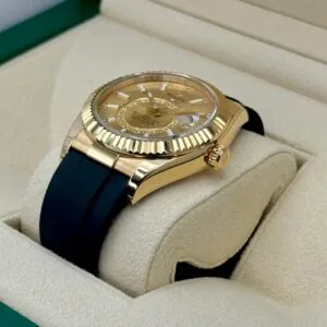 RLX Sky-Dweller 42mm Yellow Gold Champagne Dial Oysterflex - 336238