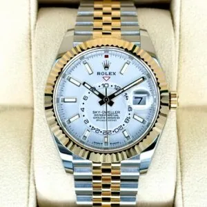 RLX Sky-Dweller 42mm 336933-0005/0006 Two-Tone Yellow Gold White Dial Oyster