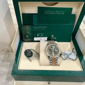 RLX Datejust 36mm 126283 Olive Green Dial Jubilee Bracelet Watch