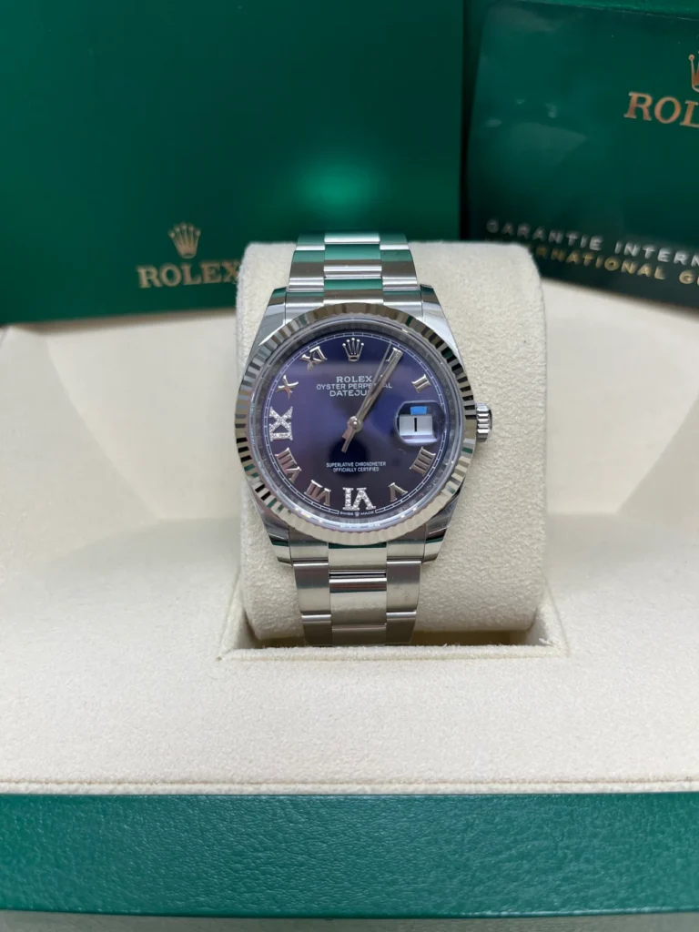 RLX Datejust 36mm 126234 Datejust Aubergine Purple Diamond Roman Oyster Stainless Steel