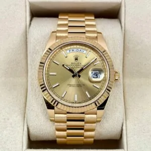 RLX Day-Date "President" 40mm Yellow Gold Champagne Index Dial - 228238