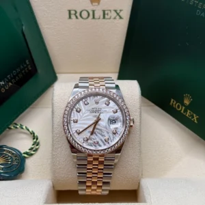 RLX Datejust 36mm 126281 Silver Palm Motif Diamond Dial Oyster Bracelet