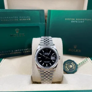 RLX Datejust 36mm 126200 Stainless Steel Black Dial Jubilee Watch