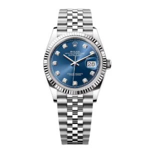 RLX Datejust 36mm 126234 Blue Diamond Dial Stainless Steel Jubilee Mens Watch