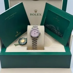 RLX Lady-Datejust 31mm 279139RBR Pink Opal Diamond Dial and Diamond Bezel White Gold Bracelet
