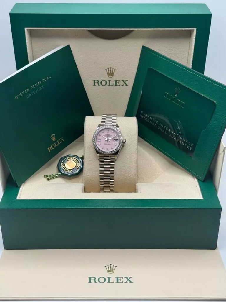 RLX Lady-Datejust 31mm 279139RBR Pink Opal Diamond Dial and Diamond Bezel White Gold Bracelet