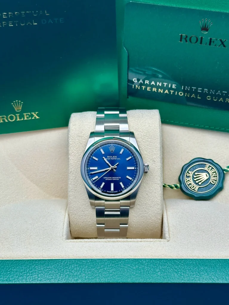 RLX Oyster Perpetual 34mm 124200 Blue Dial Oyster Stainless Steel Bracelet