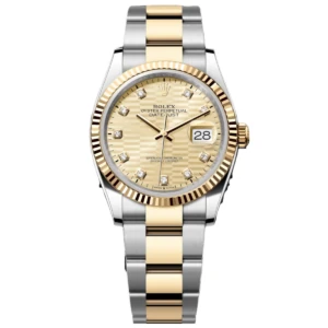 RLX Datejust 36mm 126233 Champagne Fluted Motif Diamond Dial Jubilee Bracelet