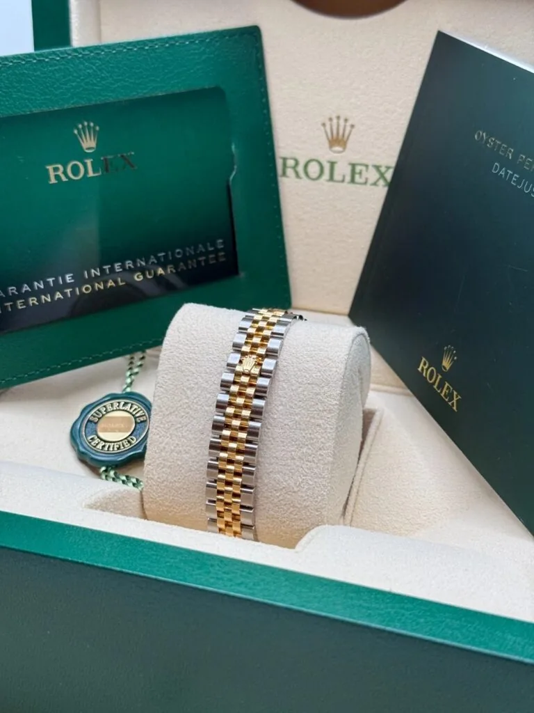 RLX Lady-Datejust 31mm 279383RBR Champagne Diamond Dial Yellow Rolesor Oyster Bracelet