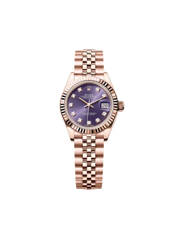 RLX Lady-Datejust 31mm 279175 Aubergine Diamond-Set Dial President Everose Gold