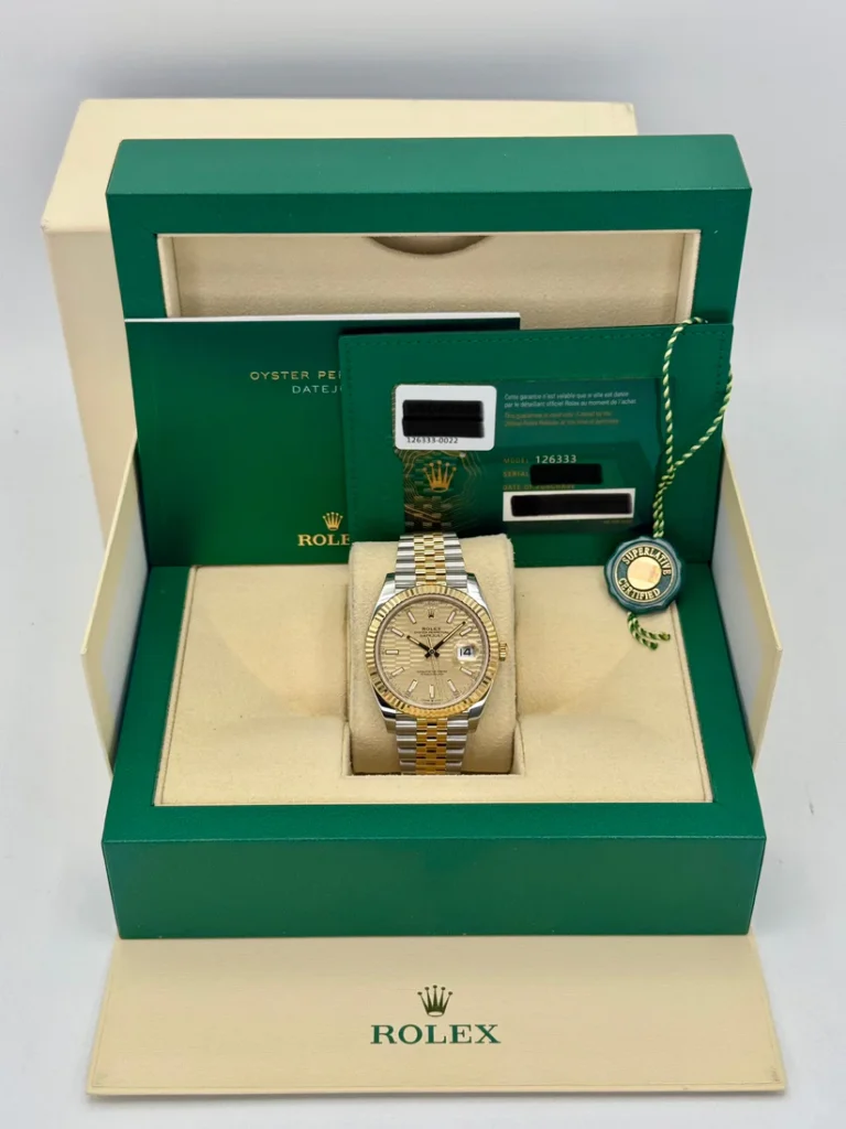 RLX Datejust 41mm Swiss Replica Watch | Two Tone Jubilee Bracele Champagne Fluted Dial Ref 126333