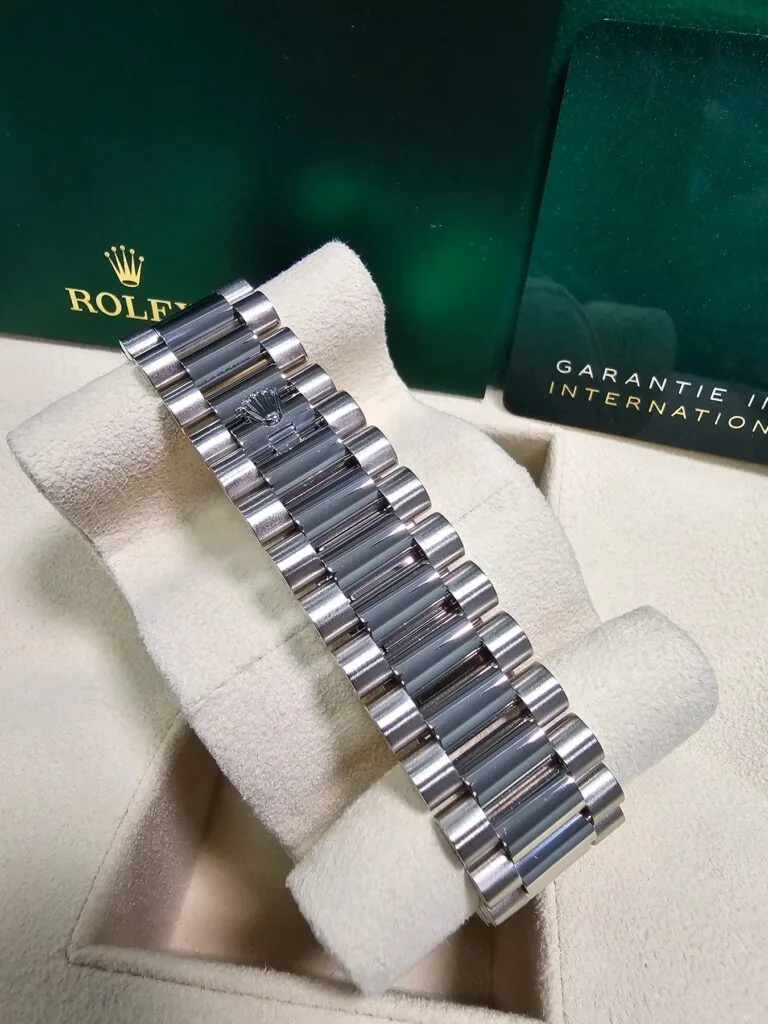 RLX Day-Date "President" 40mm White Gold Meteorite Diamond Baguette Dial - 228239