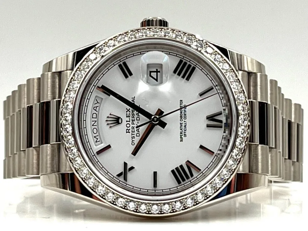 RLX Day-Date 40mm 228349RBR-0039 White Dial President Bracelet
