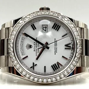 RLX Day-Date 40mm 228349RBR-0039 White Dial President Bracelet