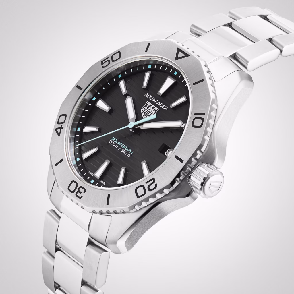 TAG Heuer Aquaracer 200 Professional Solargraph 40mm Mens Watch Black WBP1114.BA0000