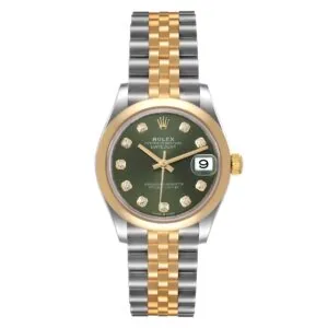 RLX Datejust m278243-0029/0030 31mm Olive Green Dial Yellow Rolesor Oyster Watch