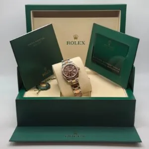 RLX Lady-Datejust 31mm 279171 Chocolate Index Oyster Stainless Steel and Rose Gold