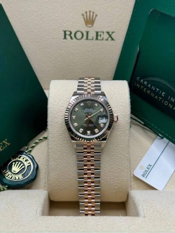 RLX Lady-Datejust 31mm 279171 Green Diamond Oyster Stainless Steel and Rose Gold